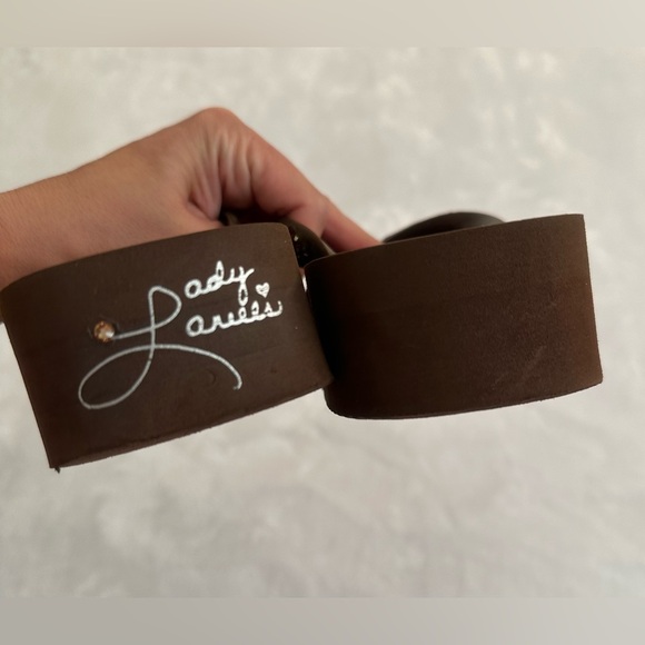 Lady Lanell Swarovski Crystal size 7 women’s brown wedge sandals. - Picture 6 of 6